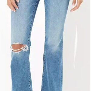 American Eagle Women's Size 16 Jeans Distressed Super Hi Rise Flare Stretch